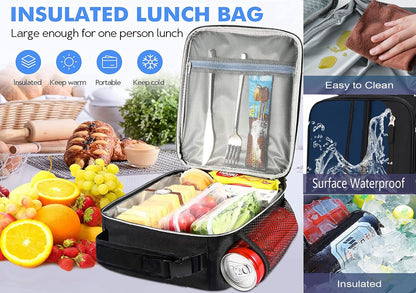 Lunch Box Insulated Lunch bag for Men Teen Kids Boys Adult Portable Stylish Small Lunchbox Special Design for Working Office school Picnic
