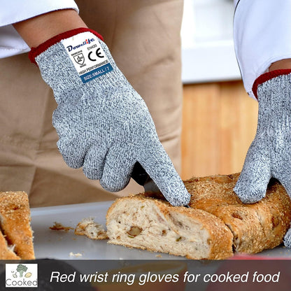 Dowellife Cut Resistant Gloves Food Grade Level 5 Protection, Safety Kitchen Cut Gloves for Chef Oyster Shucking Mandolin Knife Butcher Meat Cutting