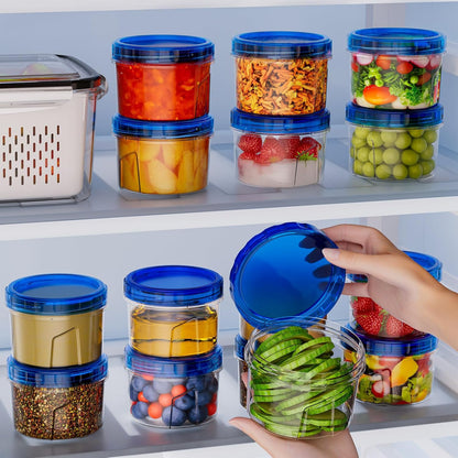 10 Pack-32 OZ Freezer Storage Containers, Small Plastic Food Storage Containers with Twist Top Lids, BPA Free and Reusable Meal Prep Containers Microwave/Dishwasher Safe