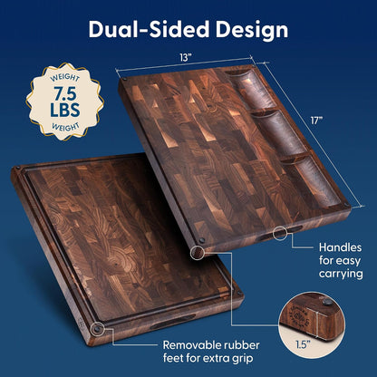 Sonder Los Angeles Doheny Wood Cutting Board Set | Acacia Edge Grain Cutting Board for Kitchen with Juice Groove | Perfect for Compact Daily Use | Gift Box Included | 14x10x1 in & 12x8x1 in