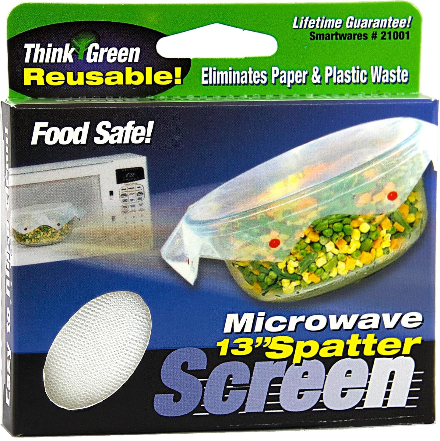 Microwave Spatter Screen, Reusable, Non-Stick Mesh, Folds Flat, 13 Inch Splatter Guard, BPA Free, Tested Food Contact Safe, Made in the USA. Red Beads