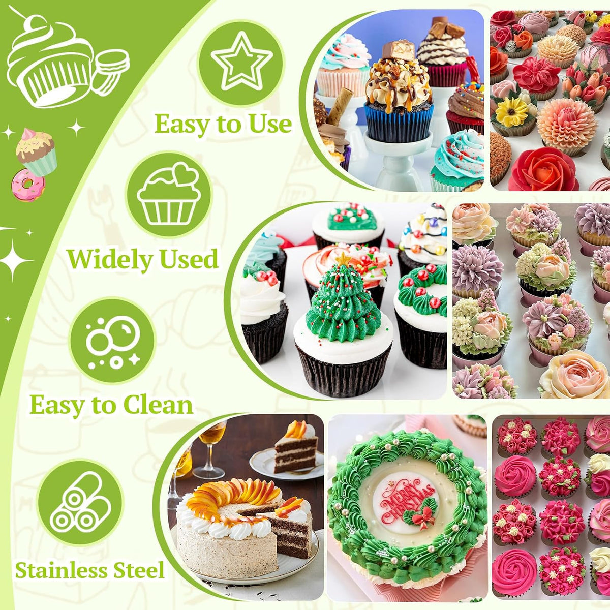 Hendiy Piping Tips Set, 48 Cake Decorating Tip