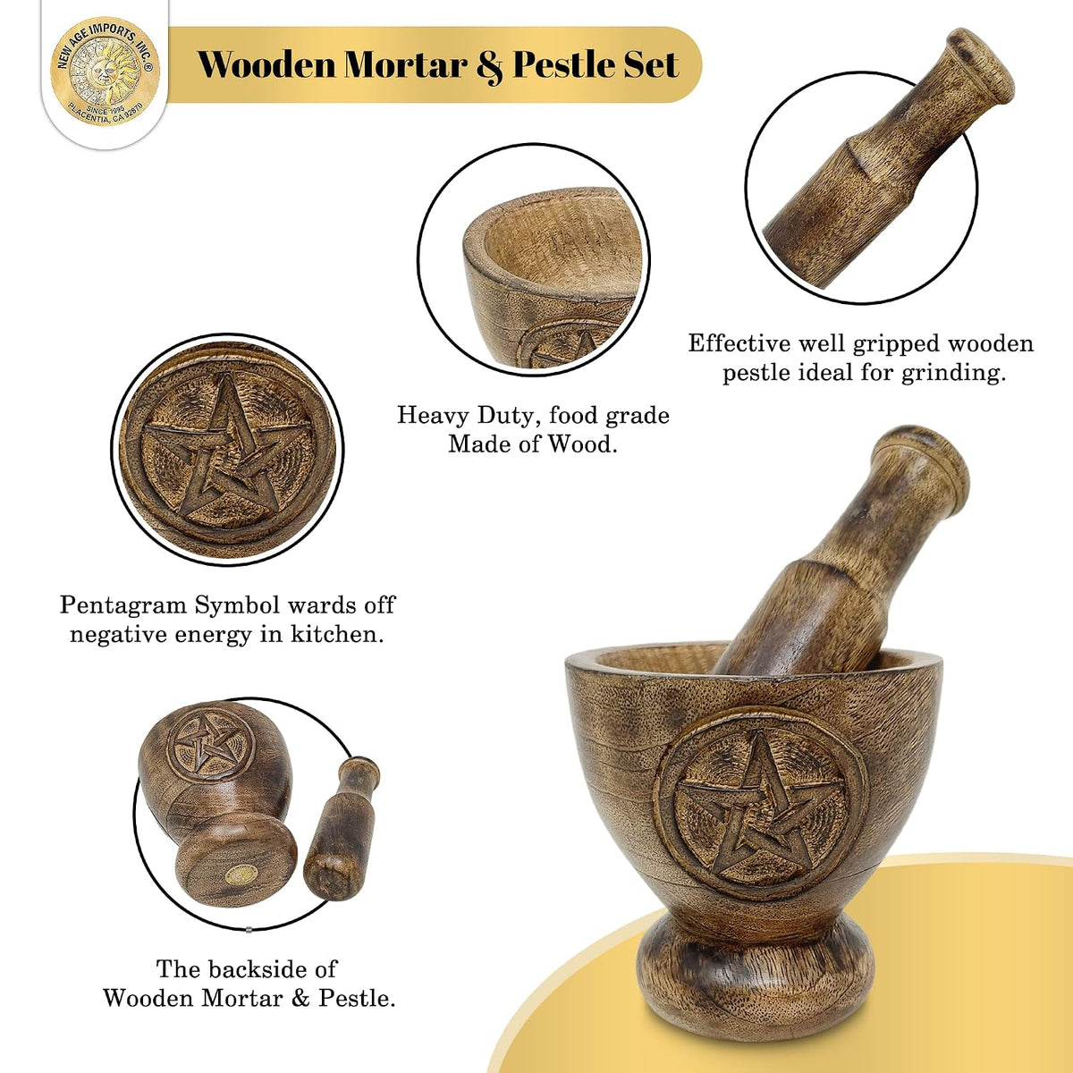 Cast Iron Cauldron Mortar and Pestle Set (MP3-Cauldron Mortar & Pestle)
