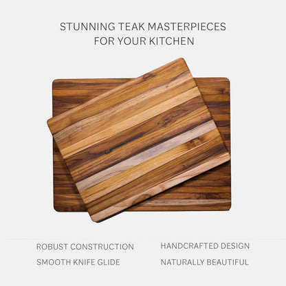 Teakhaus Edge-Grain Teak Wood Cutting Board with Grip Handles, Extra Large