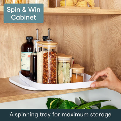 YouCopia MagicTrack Turntable with 4 Bins, Rectangle Lazy Susan Organizer
