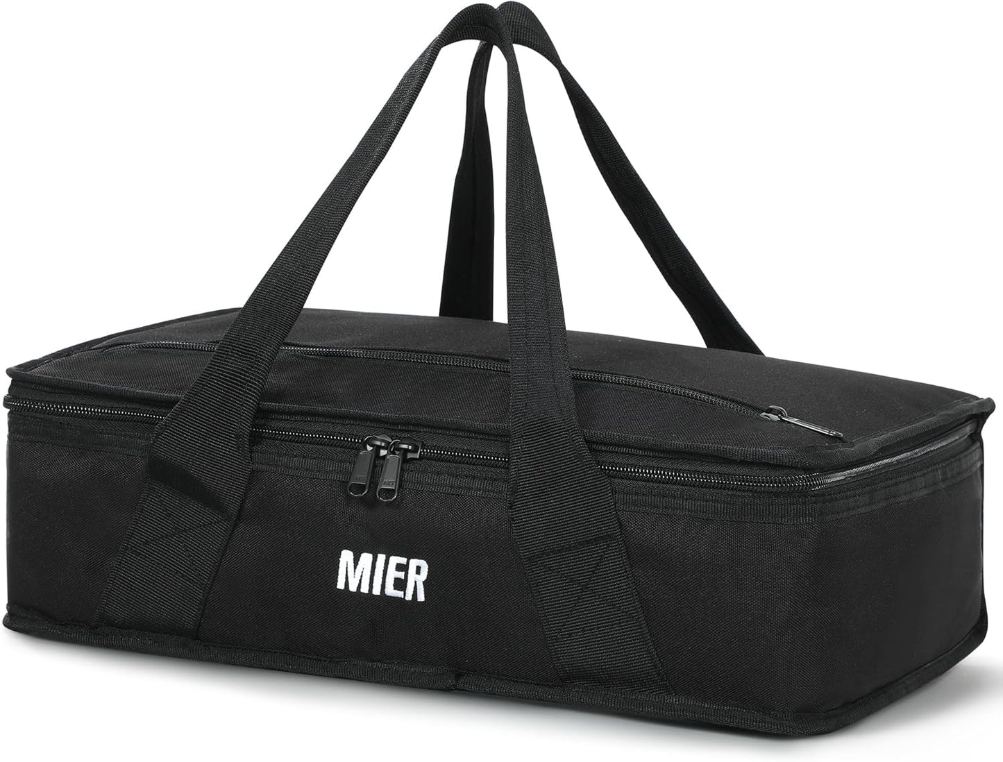 MIER Insulated Casserole Carrier for Hot or Cold Food Thermal Food Carrier Bag for Lasagna Potluck Parties Picnic Cookouts, Fits 9"x13" Baking Dish/Foil Pan, Red