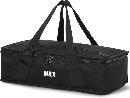 MIER Insulated Casserole Carrier for Hot or Cold Food Thermal Food Carrier Bag for Lasagna Potluck Parties Picnic Cookouts, Fits 9"x13" Baking Dish/Foil Pan, Red