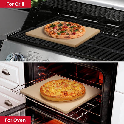 Unicook Pizza Stone for Oven Grill, 12" x 11" Rectangular Cordierite Stone