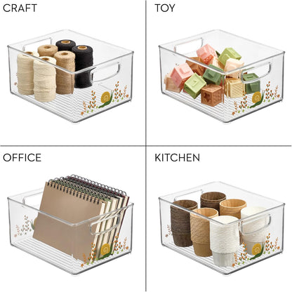 iDesign Stackable Clear Plastic Bin - Kitchen Organizers and Storage for Fridge and Pantry, 2-Pack