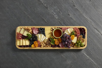 Farberware Bamboo Cutting Board with Clear Locking Lid, 11x14 Inch Charcuterie Board with Handles - Reversible Serving Board for Cheese, Meats, Snacks and More