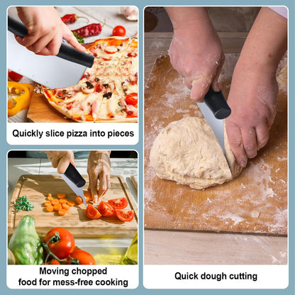 LemonRoad 12 Pack Bench Scraper & Dough Cutter, 6.4 Inch Stainless Steel Pastry Tool with Measuring Scale, Kitchen Food Cutter for Bread Pizza Pastry Baking