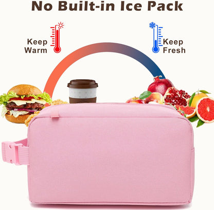 FlowFly Small Insulated Lunch box Portable Soft Bag Mini Cooler Thermal Meal Tote Kit with Handle for Work & School, Black