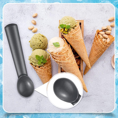 Suclain 3 Pack Ice Cream Scoops 7 Inch Aluminum Scoop Set, Silver