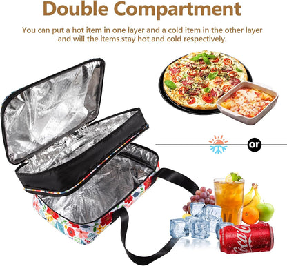 Insulated Casserole Carrier Fits Pioneer Woman Kitchen Stuff & 9x13 Baking Dish, Large Lasagna Lugger Tote, Leakproof Thermal Food Warmer Bag for Potluck, Picnic, Travel, Hot/Cold Food & Mom Gifts