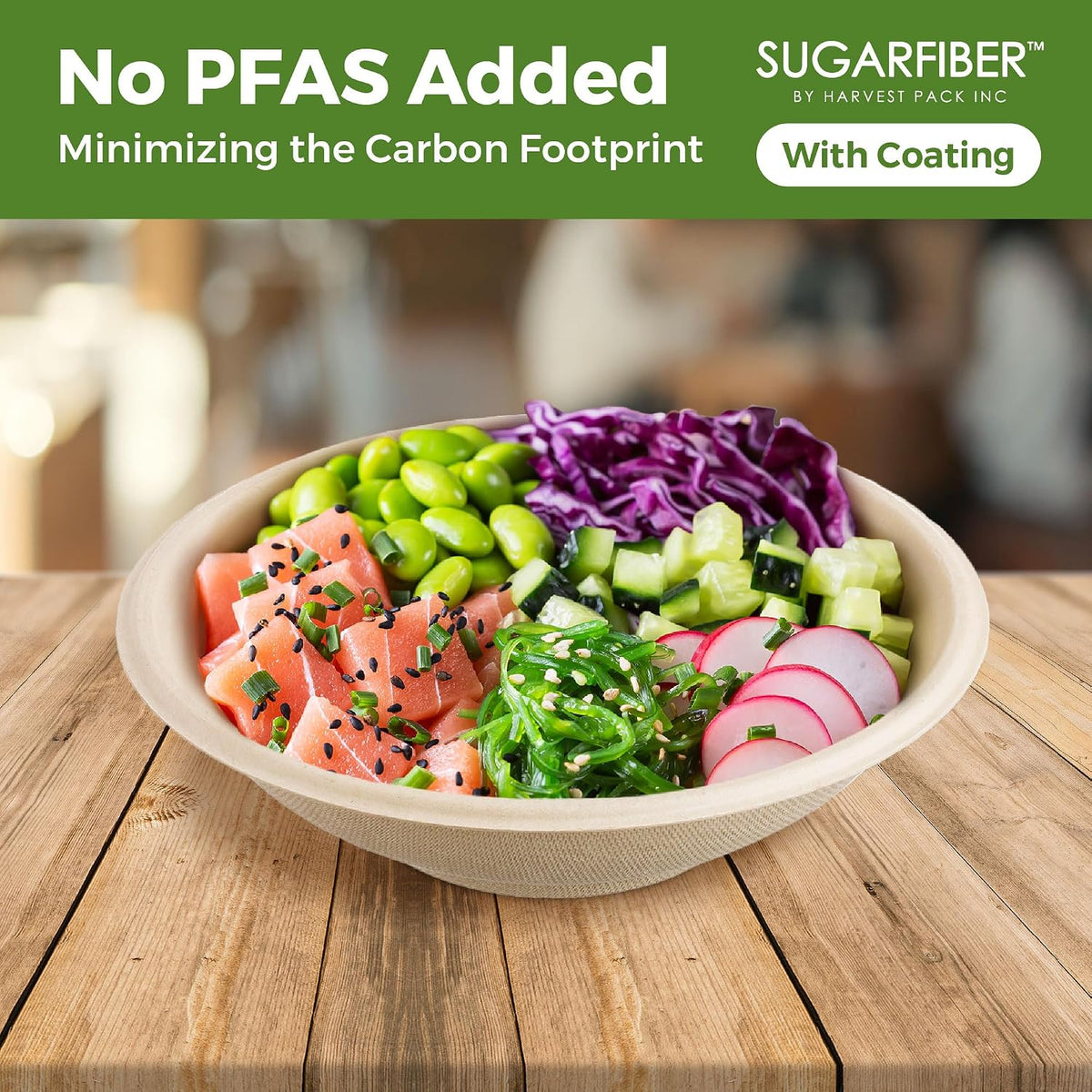 32oz Compostable Paper Bowls Disposable Round Natural Soup Bowls, 50 Count