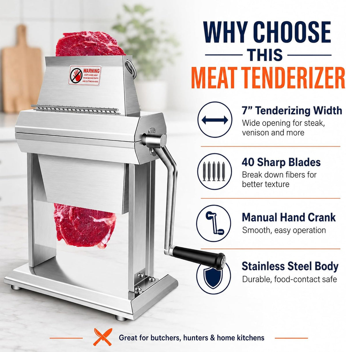 YBSVO 7" Commercial Meat Tenderizer Machine