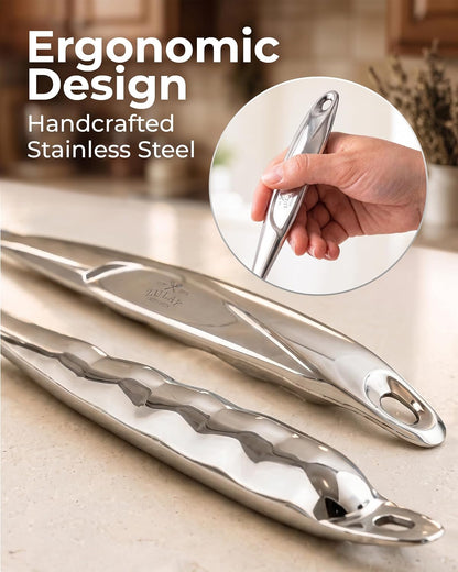 Zulay Kitchen Stainless Steel Serving Spoon - 11.5” Large Cooking & Serving Spoon with Ergonomic Handle - Durable, Rust-Resistant & Dishwasher Safe Kitchen Utensil for Cooking and Buffets