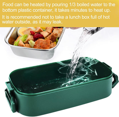 Stainless Steel Bento Box for Adults&Kids,Japanese Leakproof Lunch Box Divided Food Meal Storage Containers Set Stackable 2 Layer for Children School Picnic Beige