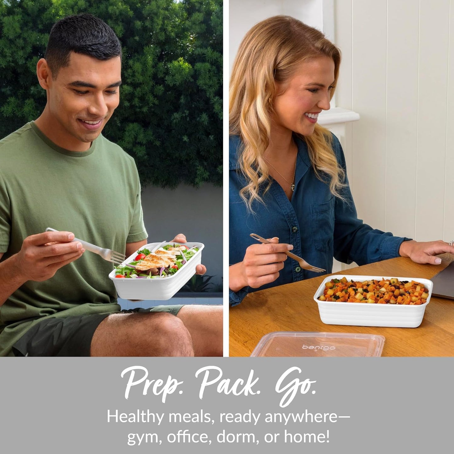 Bentgo Prep - 20-Piece 1-Compartment Reusable Meal Prep Containers with Lids, PFAS & BPA Free Materials, Durable, Microwave, Freezer, & Dishwasher Safe To Go Food Storage (Gold)