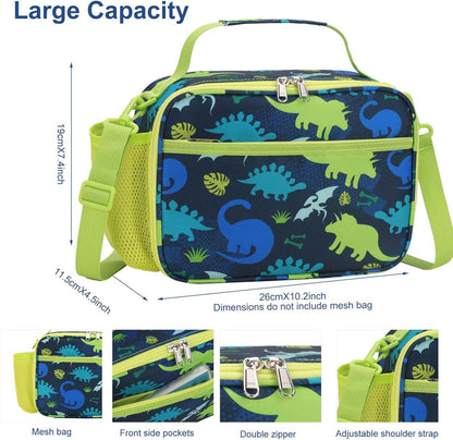 RHCPFOVR Kids Initial Lunch Bag - Insulated Lunch Box for Boys Girls,Washable Lunch Bag and Reusable Toddler Leak-proof Lunchbox for School and Daycare - Colors B
