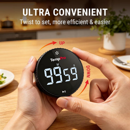 TempPro TM01 2-in-1 Kitchen Timers for Cooking with 12/24H Clock Mode