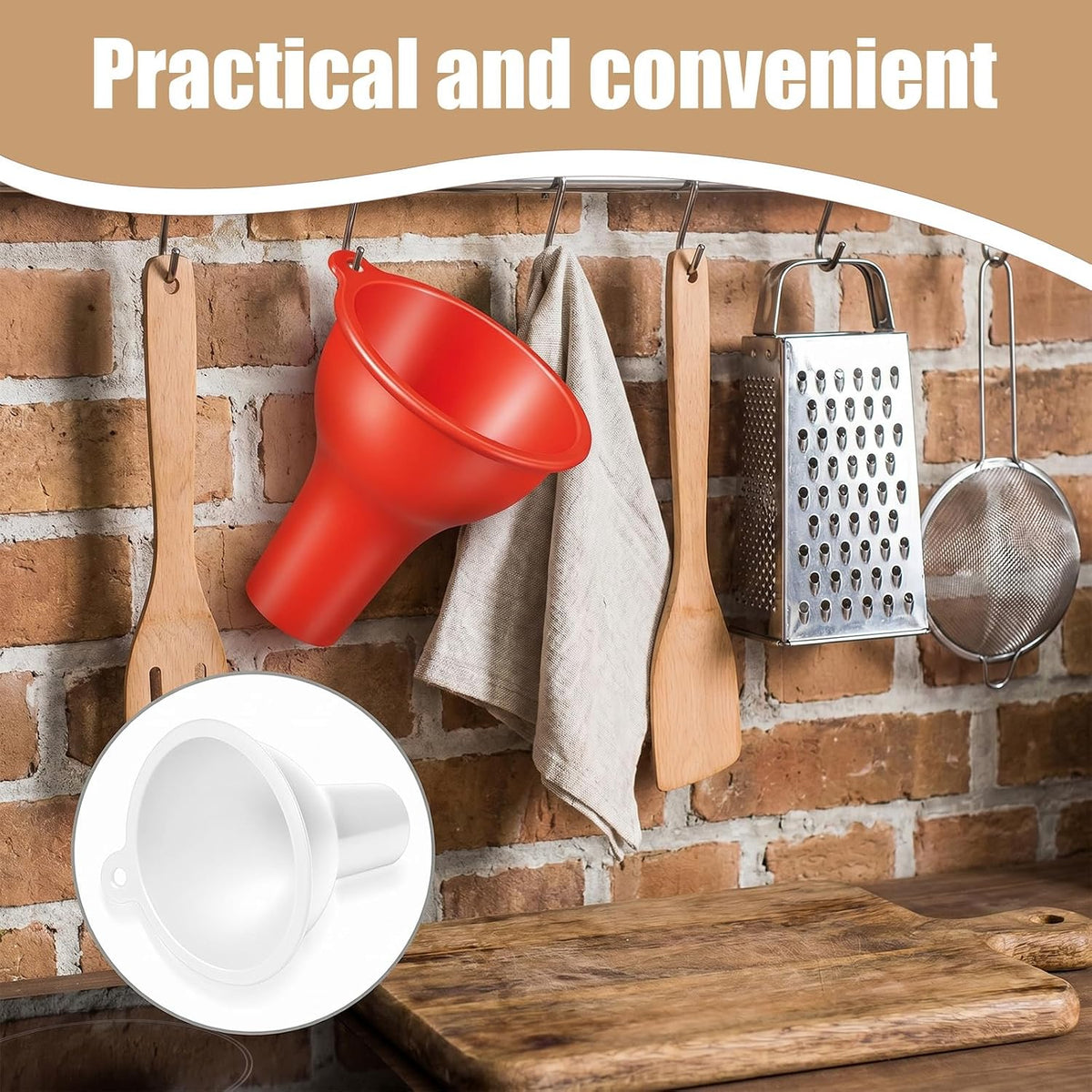 4pcs Silicone Funnels for Kitchen Use,Wide Mouth Silicon Funnel