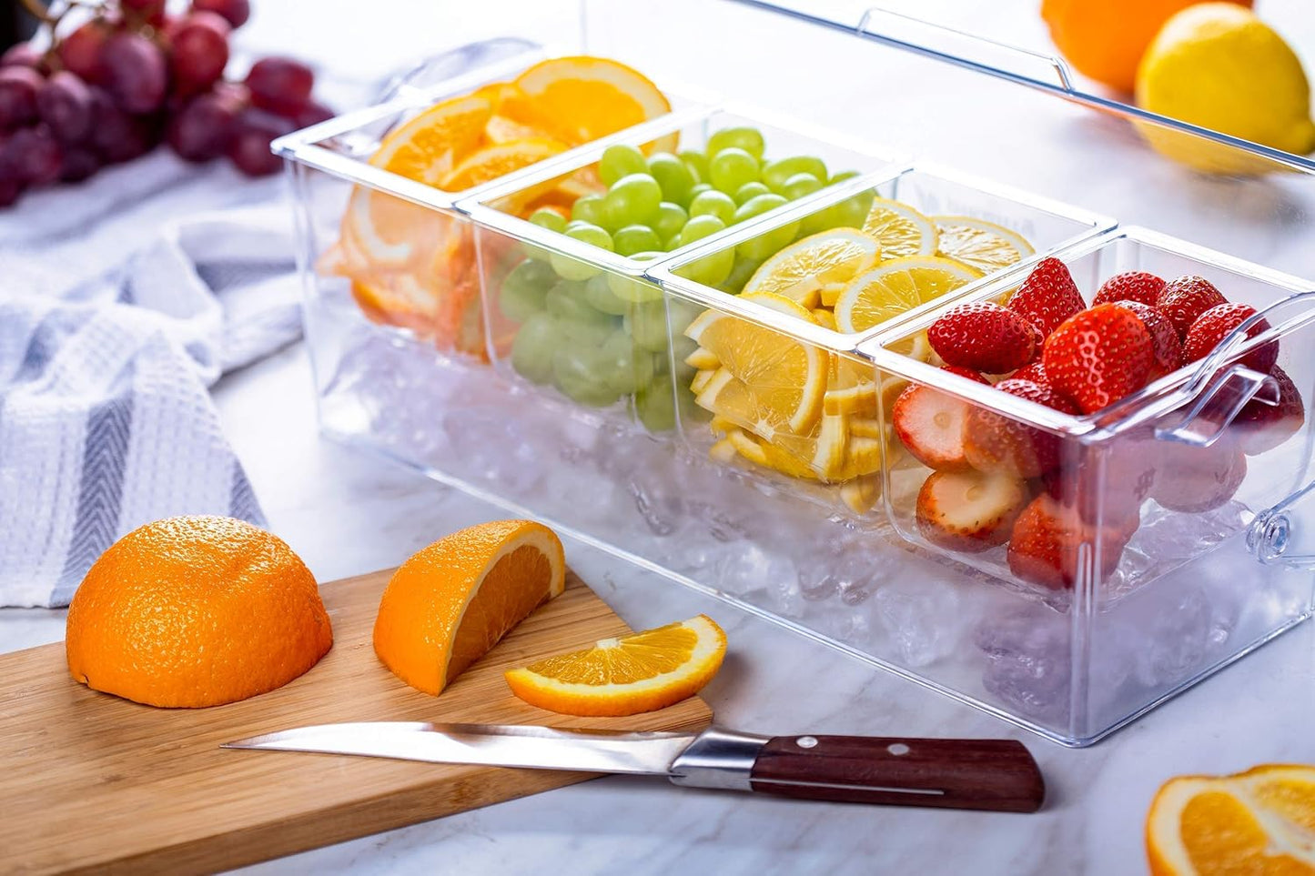 Pikanty Clear Refrigerator Organizer Bin with Handles — 15 Inch Stackable Fridge and Pantry Storage Container for Snacks, Produce, Cans, Yogurt, Condiments, Dishwasher and Freezer Safe, Made in USA