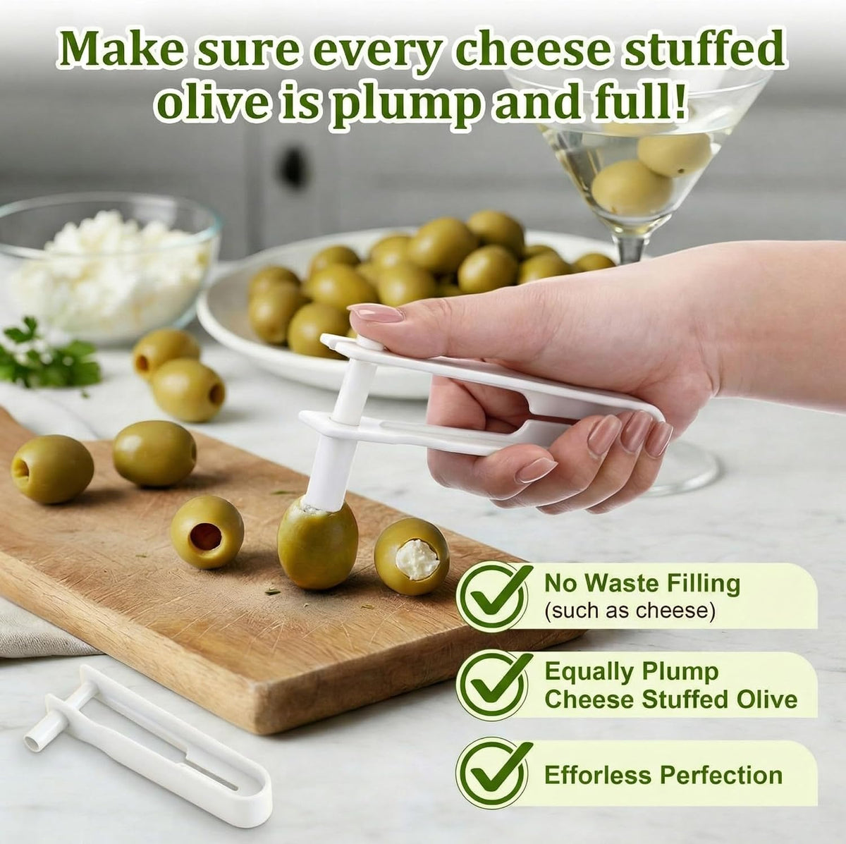 Olive Stuffer, Blue Cheese Olive Stuffer Tool