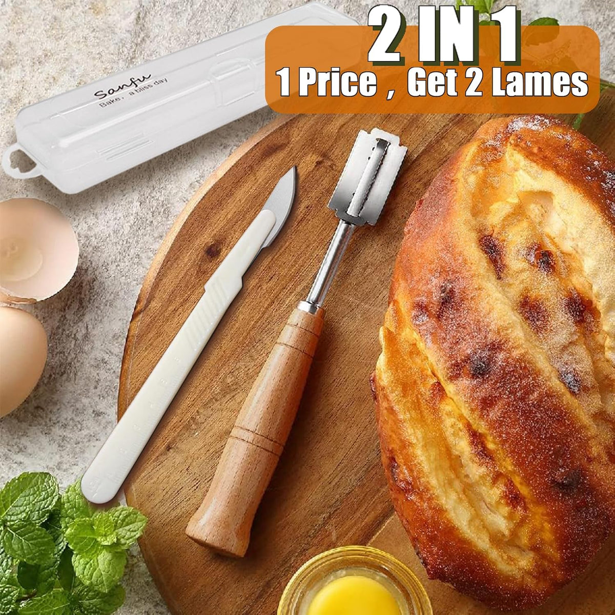 Bread Lame Blades, 20-Pack Bread Lame Blades Refill, Bread Scoring Blade Replacement, 6Cr13 Surgical-Grade Stainless Steel Blades - Precision Razor Blades Designed for Sourdough Bread Scoring
