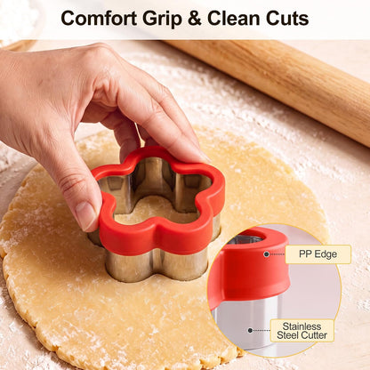 HOOMIL 12 Pcs Round Cookie Cutters, 1 to 4.5 Inch Graduated Set