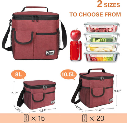 Tirrinia Insulated Lunch Bag for Women Men, Leakproof Lunch Box Containers for Adult, Work, School, Soft Lunchbox for Kids,Boys, Adult Cooler Bag for Picnic Hiking Beach,Charcoal