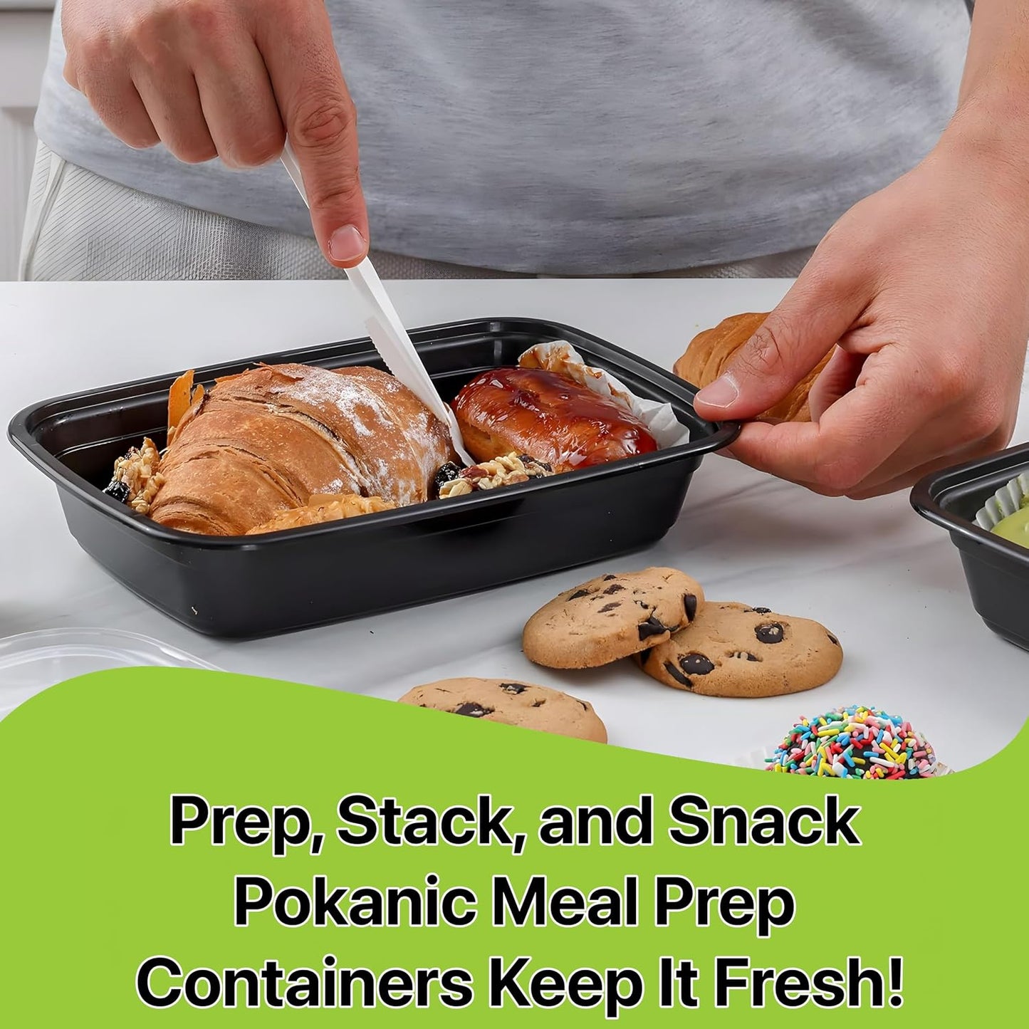 Meal Prep Containers [10 Set] 38 oz with Lids, 1 compartment, Stackable, Reusable, Leakproof, Food Safe, Microwave, Freezer & Dishwasher Safe for Food Prep Storage Bento Box (10 Set, 38 oz)