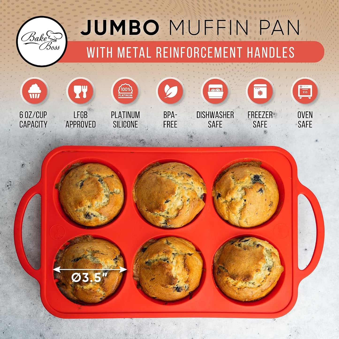2-Pack Silicone Muffin Pan Set – Regular 12 Cup & Mini 24-Cup Silicone Muffin Pans for Baking – Nonstick Silicone Cupcake Pan with Metal-Reinforced Handles – BPA-Free, Dishwasher-Safe, Cream