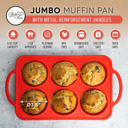 2-Pack Silicone Muffin Pan Set – Regular 12 Cup & Mini 24-Cup Silicone Muffin Pans for Baking – Nonstick Silicone Cupcake Pan with Metal-Reinforced Handles – BPA-Free, Dishwasher-Safe, Cream