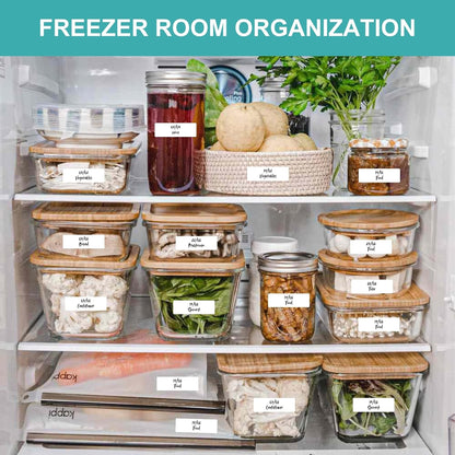 CATIFLIN 1200 Blank Removable Freezer Labels, Waterproof & Oil Resistant Stickers with Perforation Line, Ideal for Food Containers, Jars, and Pantry Organization (1" x 2")