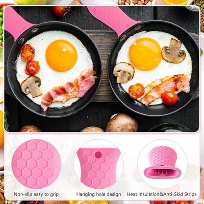 Patelai 2pcs Silicone Pan Handle Sleeve for Cast Iron Skillet, Black
