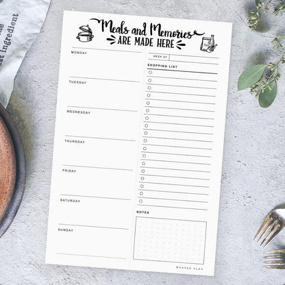 Magnetic Meal Planning Pad for Fridge 52 Undated Tear-off Sheets, 6x9 Inch Meal Planning Notepad for Meal Planner & Grocery List with Magnet, Weekly Meal Planner with Tear Off Shopping List
