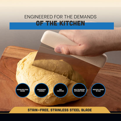 Dexter-Russell Sani-Safe 6" x 3" Dough Cutter & Bench Scraper | Carbon Steel Blade with Ergonomic Grip | NSF Certified | Cuts, Divides & Scrapes Dough, Flour & Debris | 2562O1