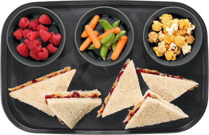 madesmart dipware 3 Bowl Serving Tray, Stackable & Removable Dip Bowls for Charcuterie, Guacomole, Snacks, Veggies, Premium Dishwasher & Microwave Safe, Multipurpose Plate & Bowl, Olive