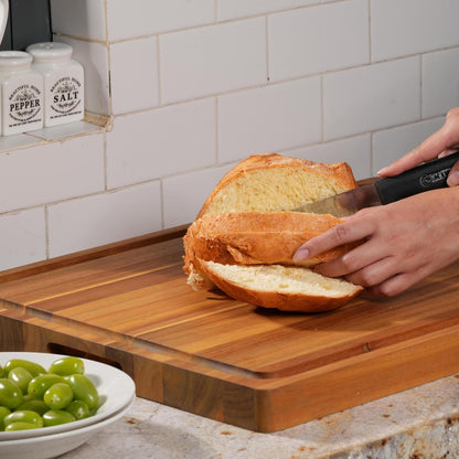 Solid Acacia Wood 20"x15" Large Cutting Board Butcher Block