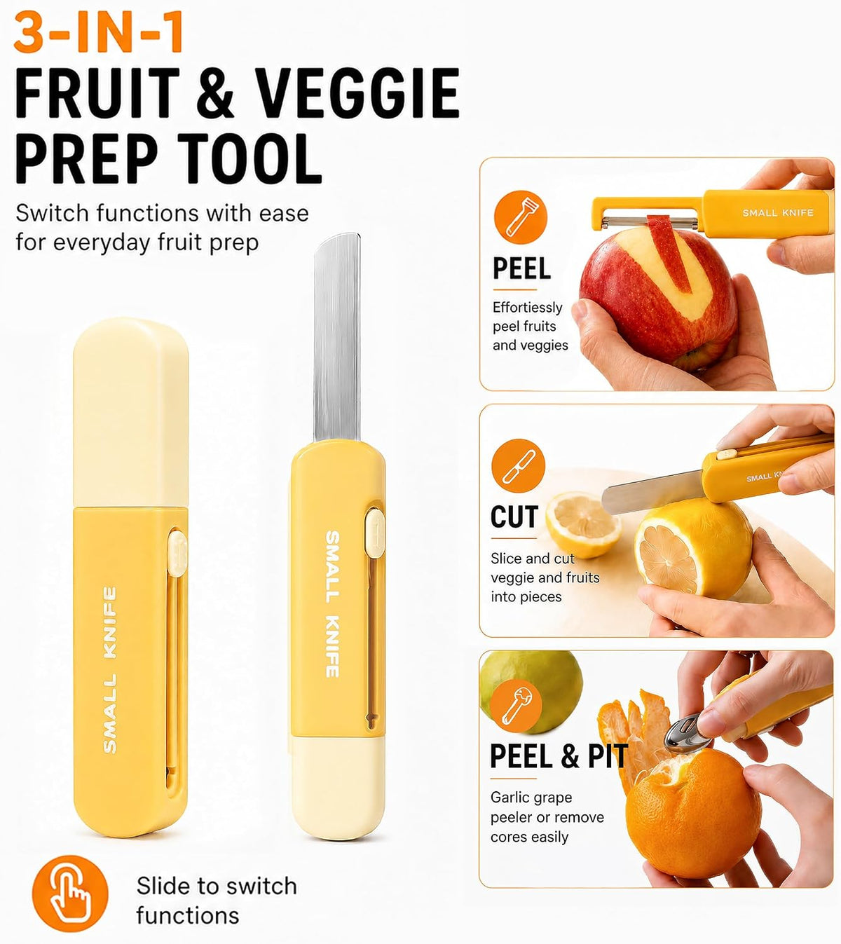 Fruit Vegetable Peeler for Kitchen, Multifunctional & Portable
