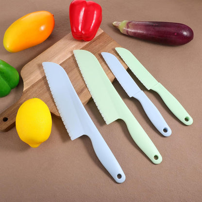 4Pcs Lettuce Knife Plastic Serrated Cutter for Veggie Fruit Cake 11''/8.5''