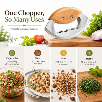 Salad Chopper Tools, Finely Chopped Salad Mezzaluna Knife