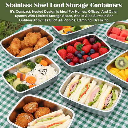 10 Pack 34oz Stainless Steel Food Storage Containers with Airtight Leak-Proof Lids, Reusable Meal Prep Lunch Boxes Freezer Dishwasher Safe Stackable Containers for Snacks Fruits On-the-Go Meals