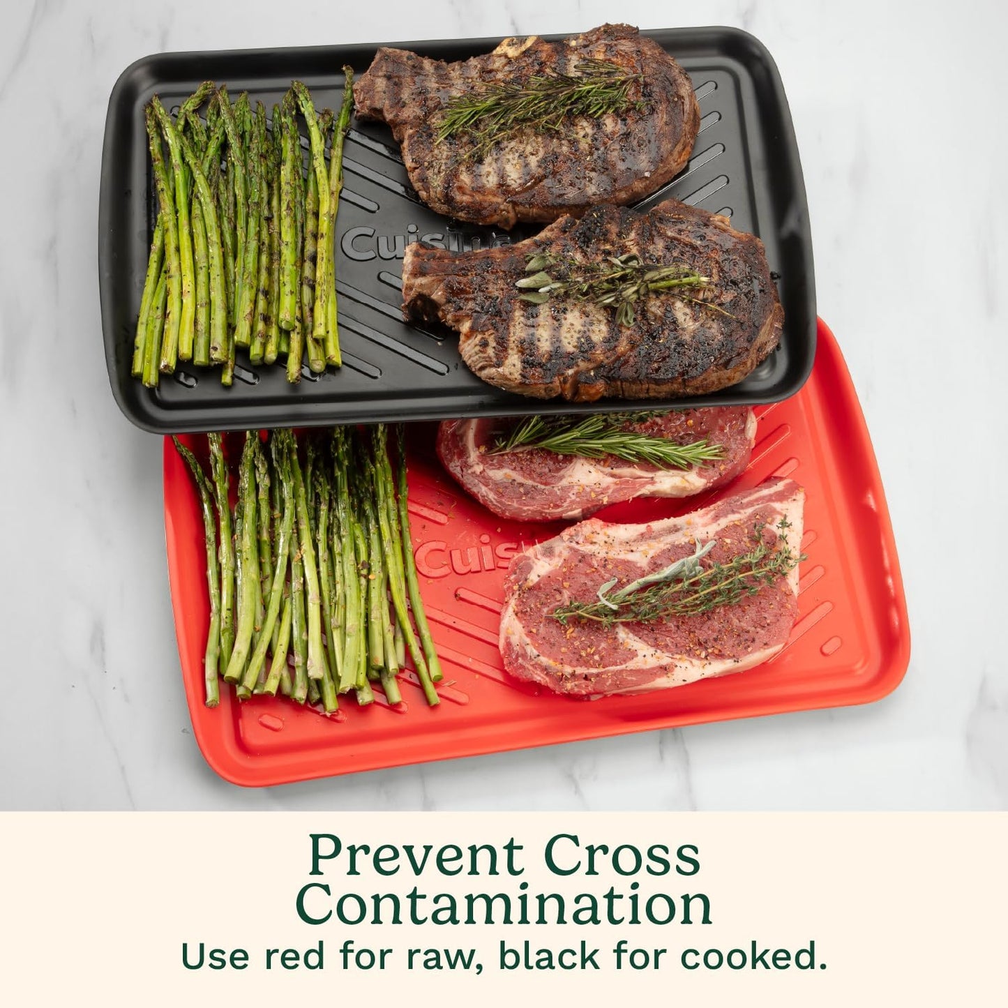 Cuisinart CPK-210 Grilling Prep and Serve Trays, Black and Red Large 18” x 14.5”
