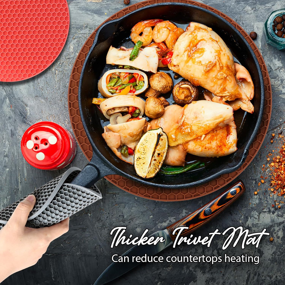 Joyhalo 4 Pack Trivets for Hot Dishes
