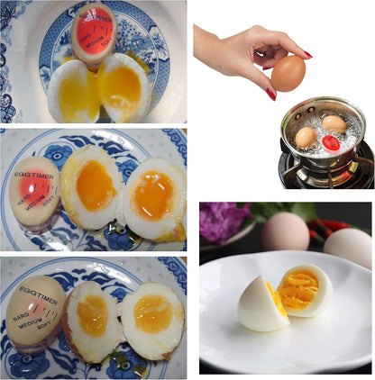 Kare & Kind Egg Timer 2X Pack - Color Changing Indicator - Soft, Medium and Hard Boiled Eggs - Heat Sensitive - Safe Durable Kitchen Aid - Gift and Home Use