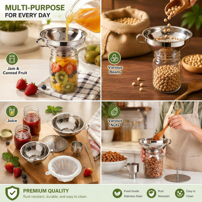 5 Pack Stainless Steel Canning Funnel for Filling Mason Jar