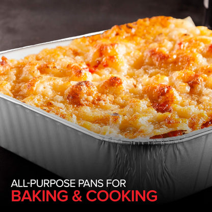 Stock Your Home Aluminum Pans 8x8 Disposable Foil Pans (20 Pack) - 8 Inch Square Pans - Tin Foil Pans Great for Cooking, Heating, Storing, Prepping Food
