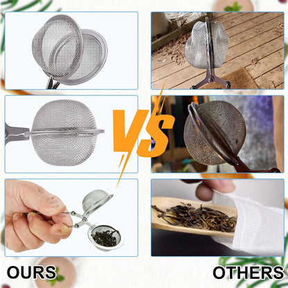 Tea Strainers for Loose Tea, 4 Pack Tea Infuser with Handle Fine Mesh Tea Ball Filter Tea Diffusers Steeper for Loose Leaf Tea, Spices, Seasonings